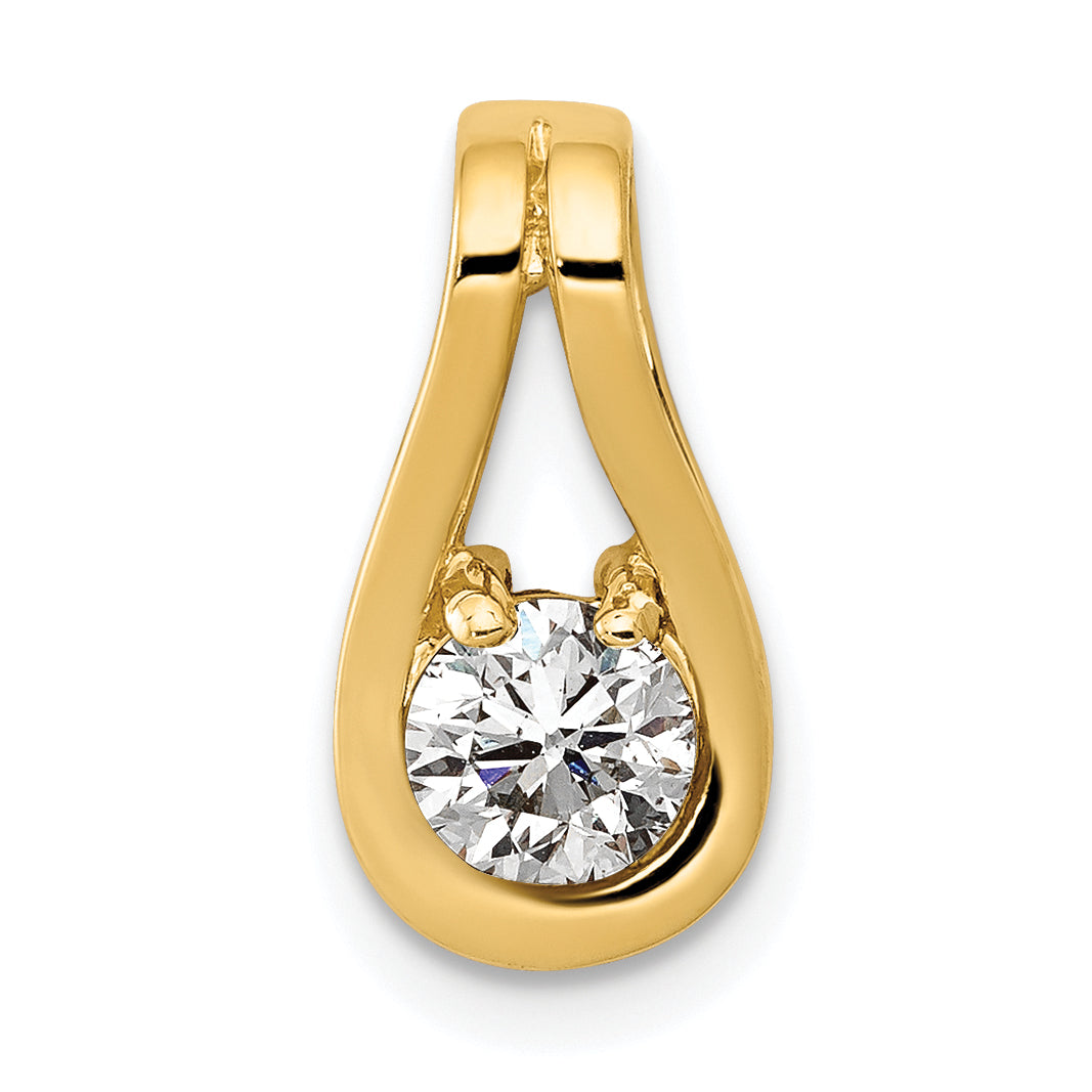 14k Complete 4.7mm AA Diamond Teardrop-Shape Slide Fits up to 3mm Regular/6mm Fancy or Reversible Omega Main image
