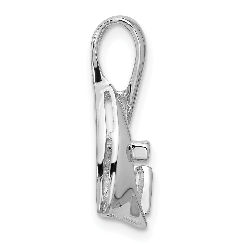 14k White Gold 8mm Trillion Gemstone Pendant Mounting (No Stone Included)