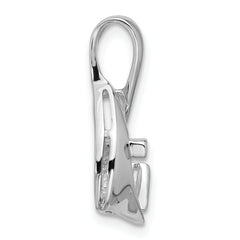 14k White Gold 8mm Trillion Gemstone Pendant Mounting (No Stone Included)