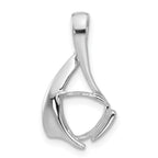 14k White Gold 8mm Trillion Gemstone Pendant Mounting (No Stone Included)