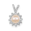 Cultured Pearl & Diamond Pendant in 14K White Gold, 12mm (1/32 ct. tw.) - Sophia Jewelers