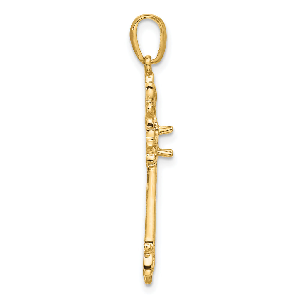14k Polished Cross Chain Slide Mounting (No Stone Included)
