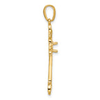 14k Polished Cross Chain Slide Mounting (No Stone Included)