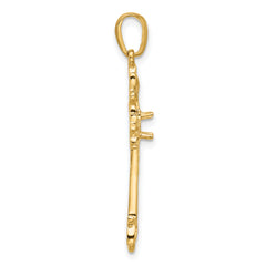 14k Polished Cross Chain Slide Mounting (No Stone Included)