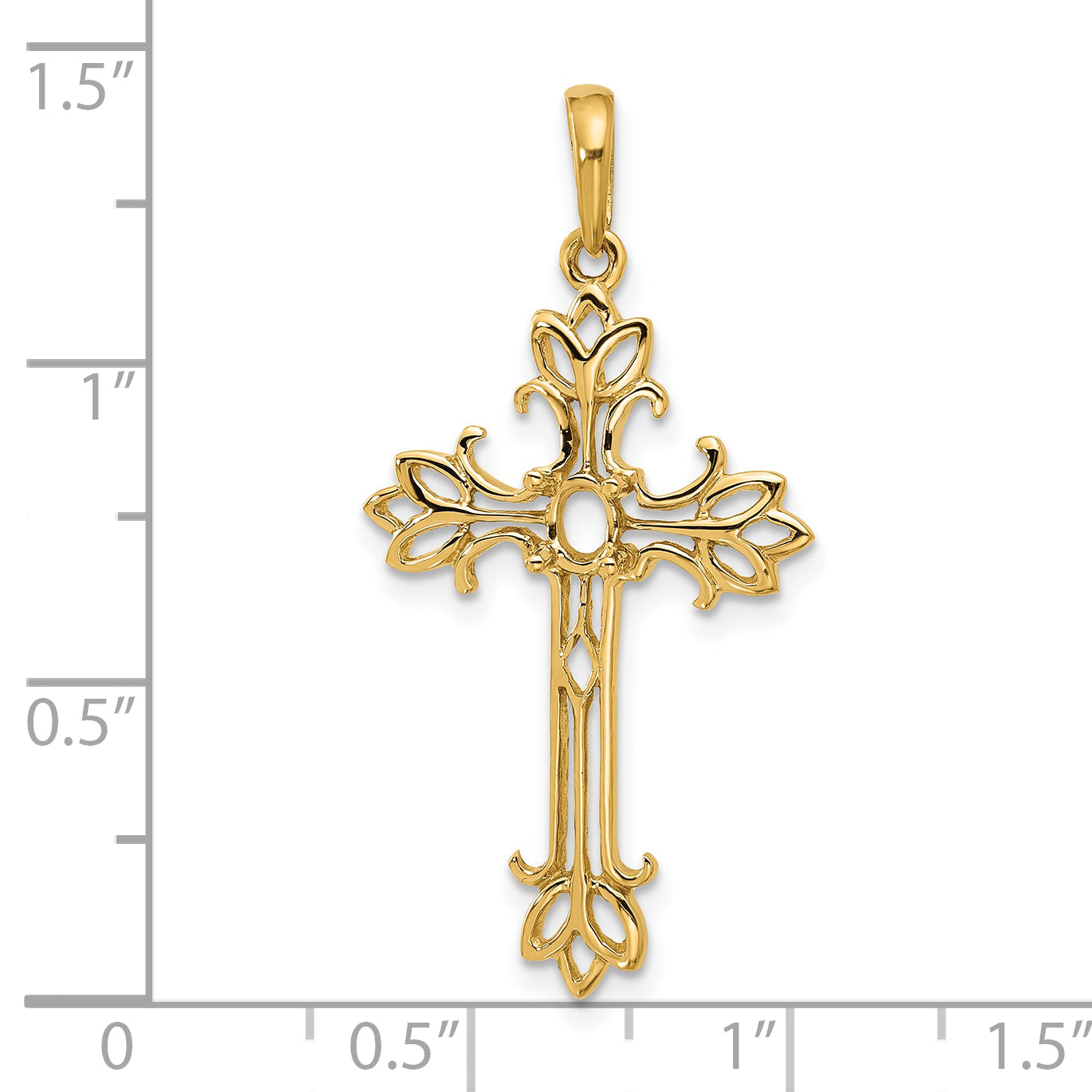 14k Polished Cross Chain Slide Mounting (No Stone Included)