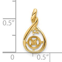14k Holds 7-8mm Pearl and 2mm Diamond Pendant Mounting (No Stone Included)