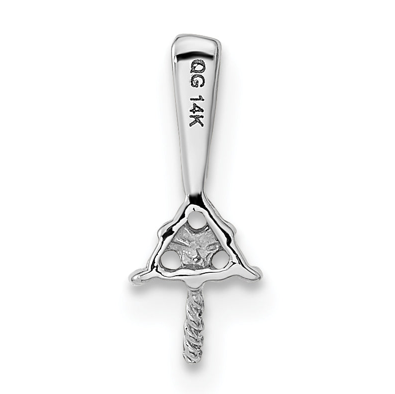 14k White Gold Pearl and Diamond Pendant Mounting (No Stone Included)