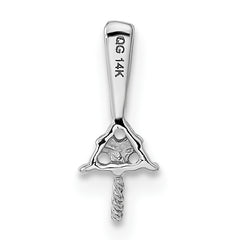 14k White Gold Pearl and Diamond Pendant Mounting (No Stone Included)