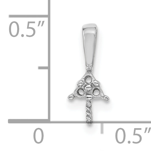 14k White Gold Pearl and Diamond Pendant Mounting (No Stone Included)