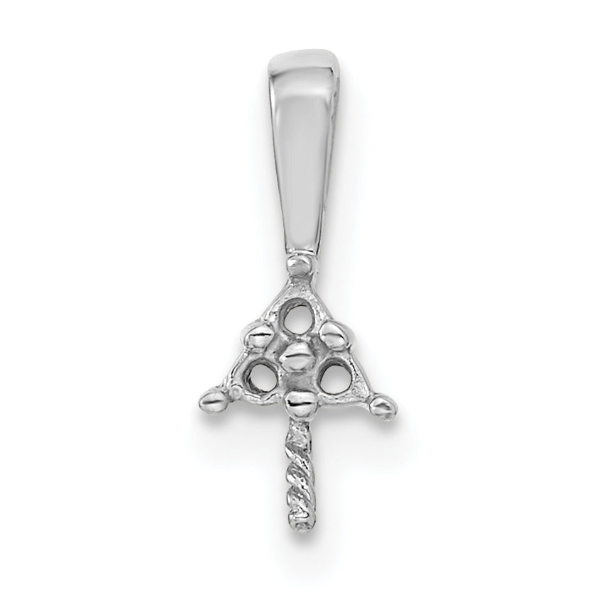 14k White Gold Pearl and Diamond Pendant Mounting (No Stone Included)