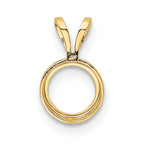 14k 6mm Round Stone Bezel Pendant Mounting (No Stone Included)