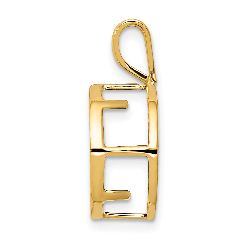 14k 8mm Round Stone Bezel Pendant Mounting (No Stone Included)