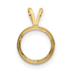 14k 8mm Round Stone Bezel Pendant Mounting (No Stone Included)