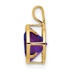 14K Yellow Gold Polished 8mm Round Amethyst Bezel Pendant