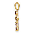 14k Garnet and Diamond Cross Pendant