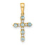 14k Aquamarine and Diamond Cross Pendant
