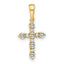 14k White Topaz and Diamond Cross Pendant