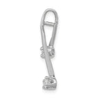 14k White Gold Complete 2-3.0mm Two-stone AA Diamond Chain Slide