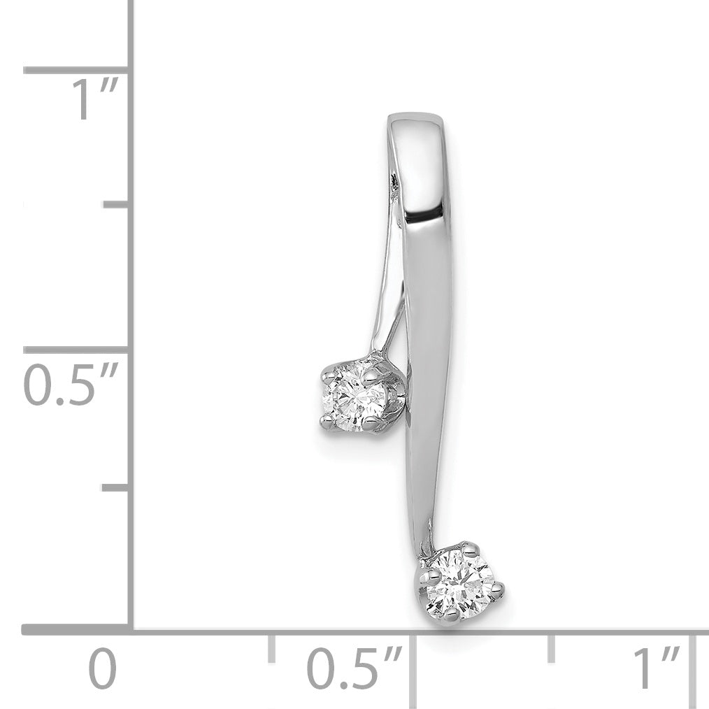 14k White Gold Complete 2-3.0mm Two-stone AA Diamond Chain Slide