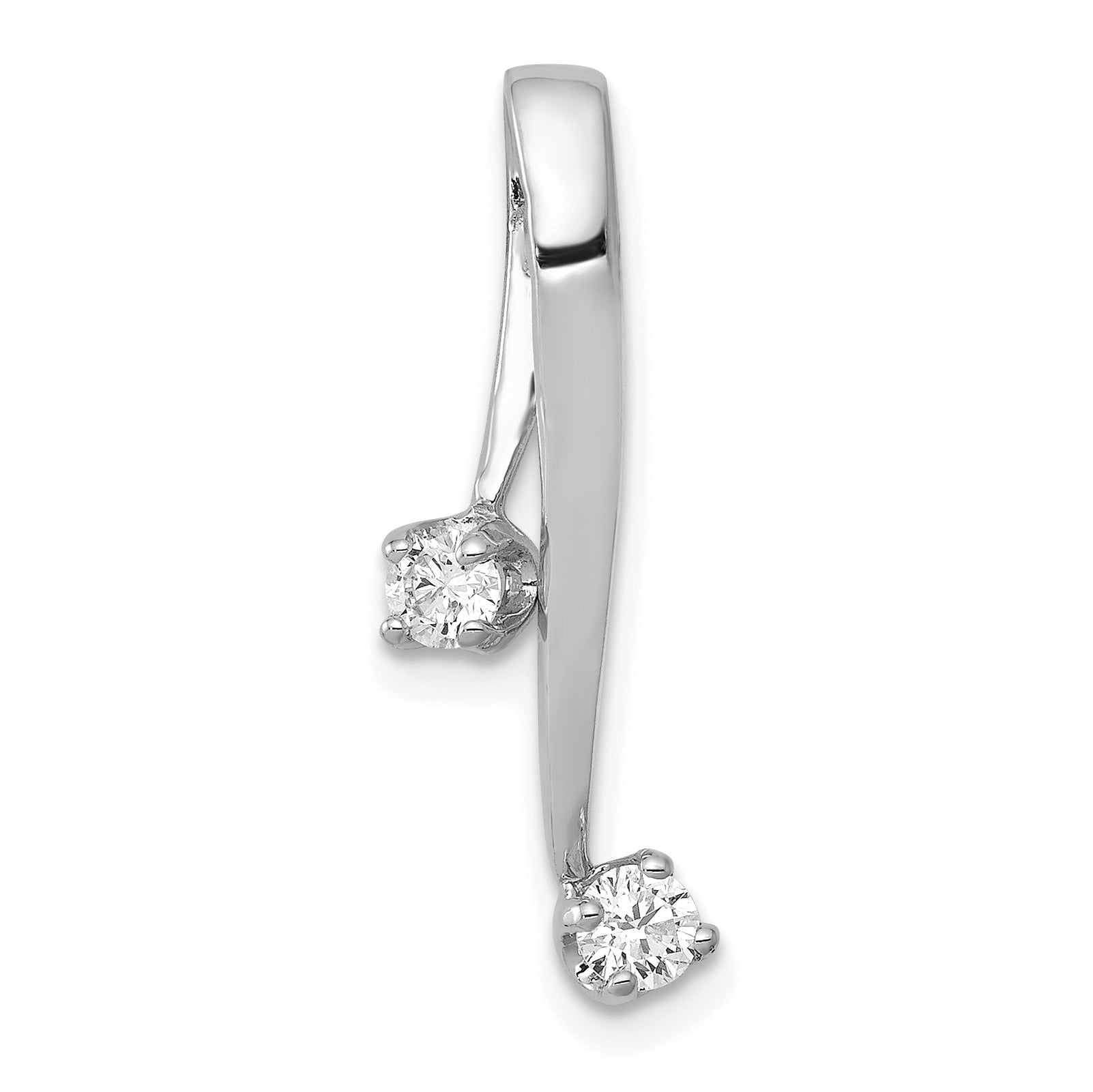 14k White Gold Complete 2-3.0mm Two-stone AA Diamond Chain Slide Main image