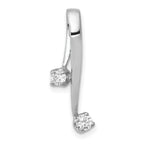 14k White Gold Complete 2-3.0mm Two-stone AA Diamond Chain Slide