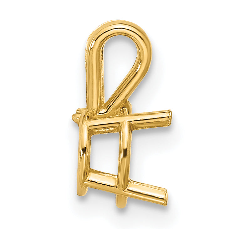 14k 6mm Round Stone Pendant Mounting (No Stone Included)