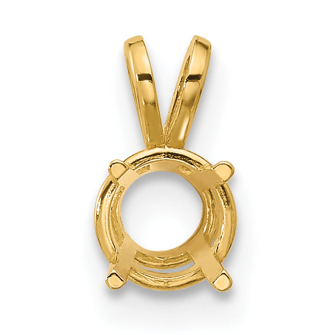 14k 6mm Round Stone Pendant Mounting (No Stone Included) Main image