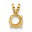 14k 6mm Round Stone Pendant Mounting (No Stone Included)