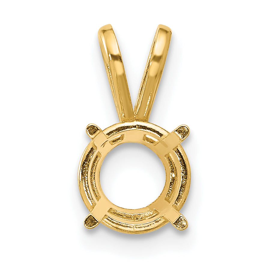 14k 7mm Round Stone Pendant Mounting (No Stone Included) Main image