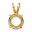 14k 8mm Round Stone Pendant Mounting (No Stone Included)