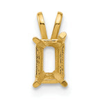 14k 6x4mm Emerald-cut Stone Pendant Mounting (No Stone Included)