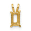 14k 6x4mm Emerald-cut Stone Pendant Mounting (No Stone Included)