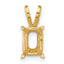14k 7x5mm Emerald-cut Stone Pendant Mounting (No Stone Included)