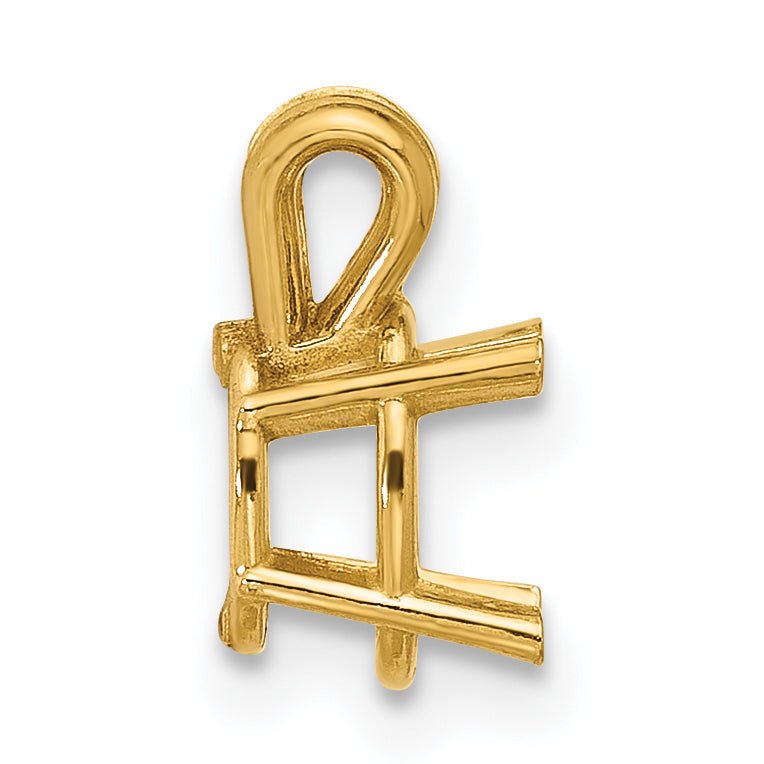 14k 7x5mm Oval Stone Pendant Mounting (No Stone Included)