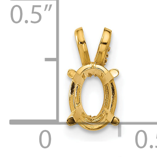 14k 7x5mm Oval Stone Pendant Mounting (No Stone Included)