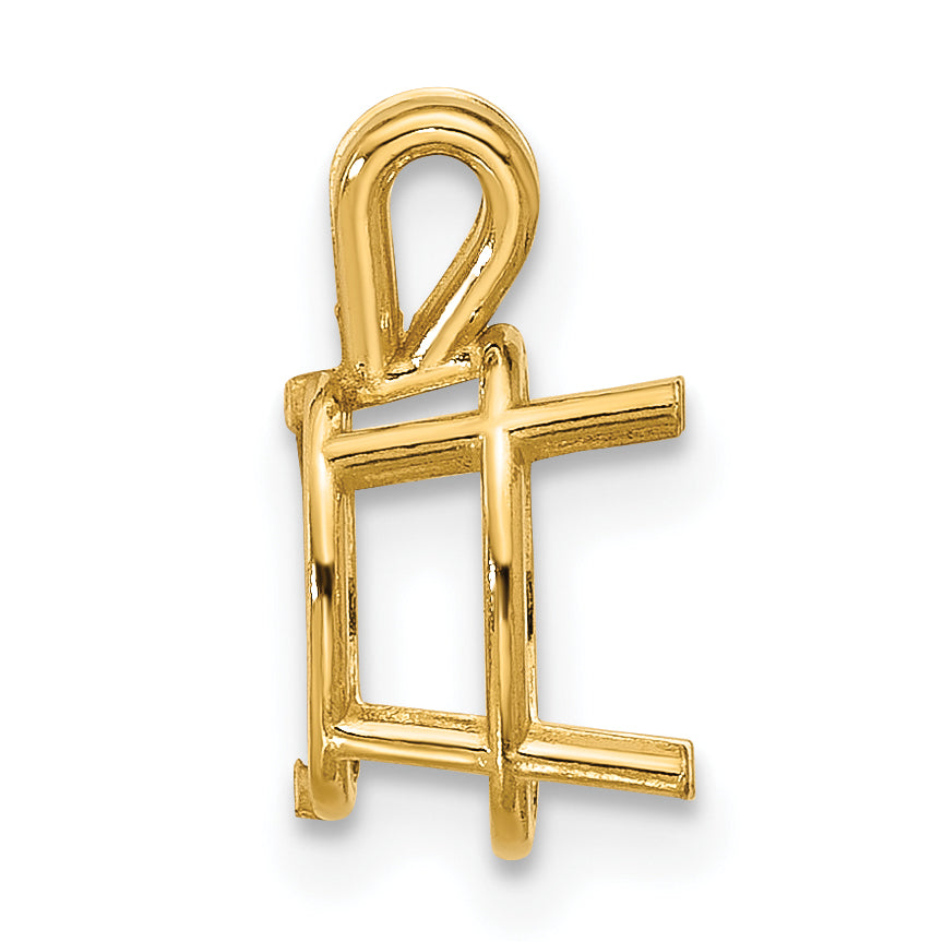 14k 9x7mm Oval Stone Pendant Mounting (No Stone Included)