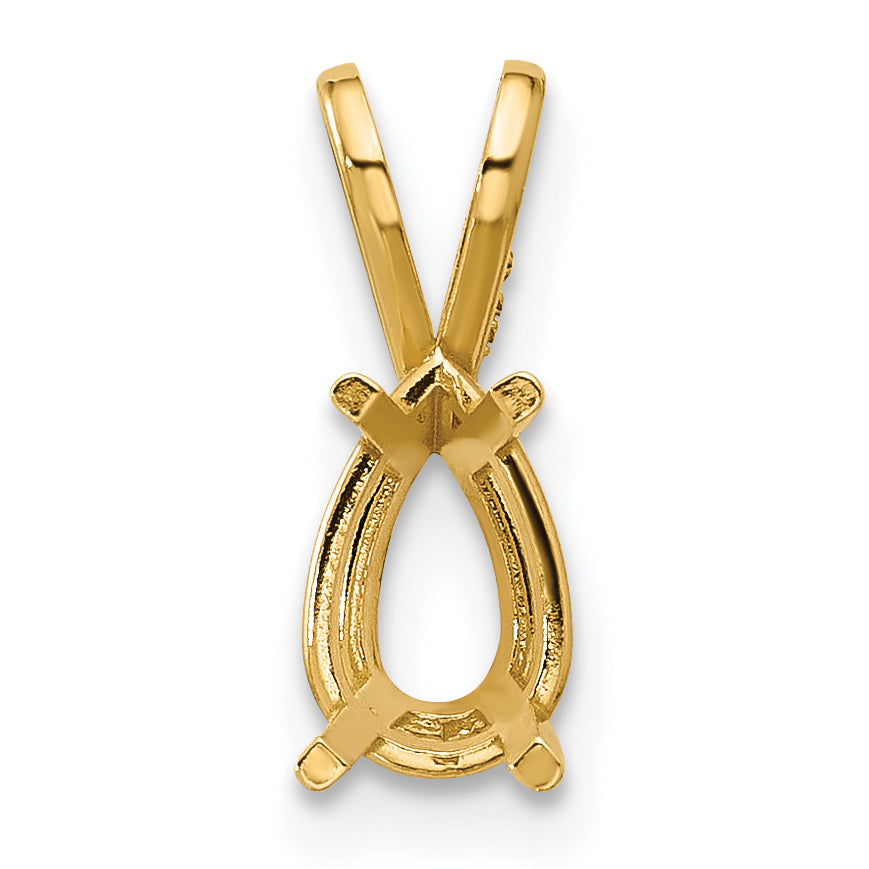 14k 8x5mm Pear Stone Pendant Mounting (No Stone Included)