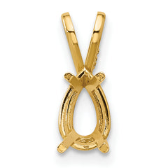 14k 8x5mm Pear Stone Pendant Mounting (No Stone Included)