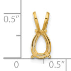 14k 9x6mm Pear Stone Pendant Mounting (No Stone Included)