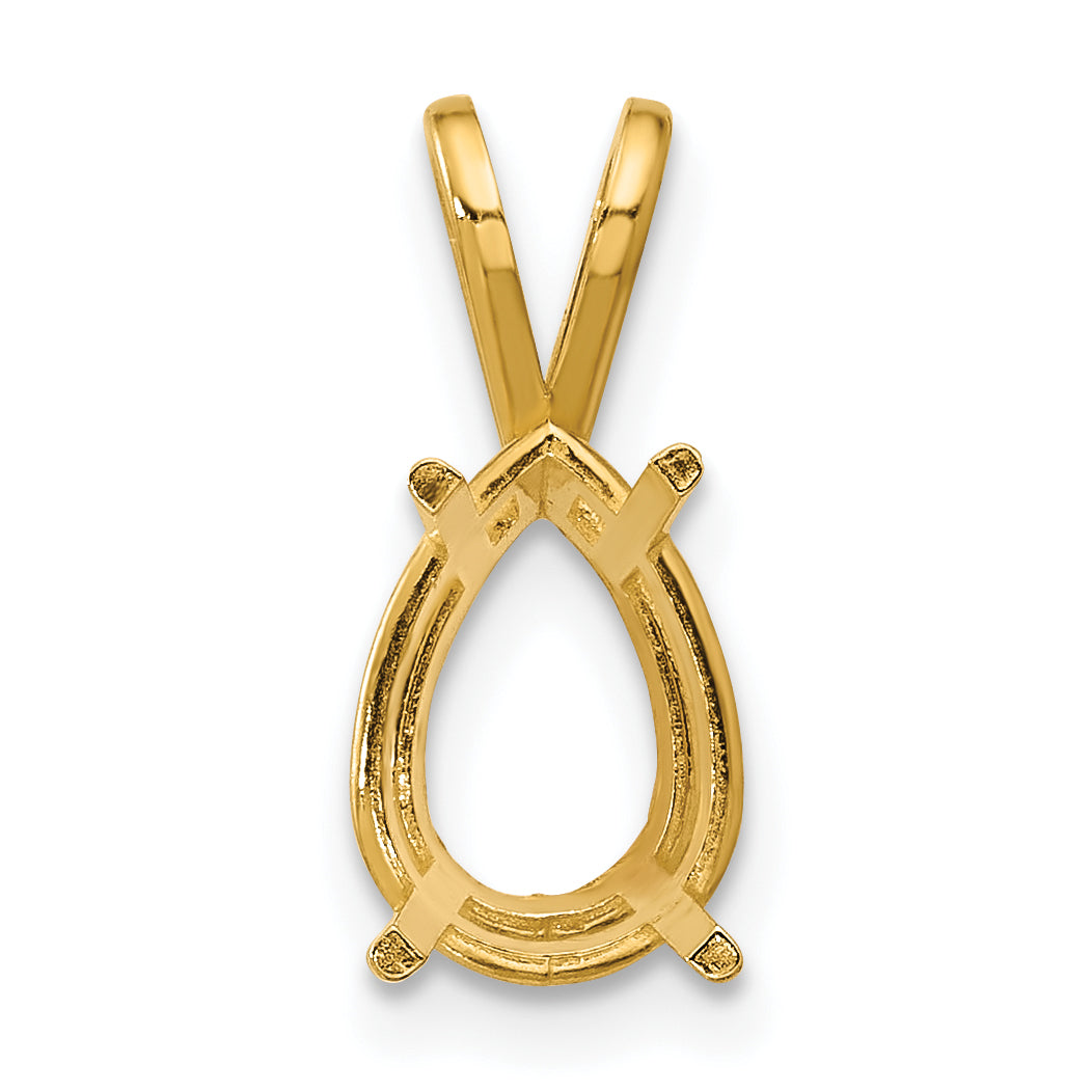 14k 10x7mm Pear Stone Pendant Mounting (No Stone Included) Main image
