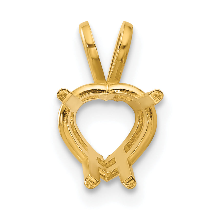 14k 7mm Heart Stone Pendant Mounting (No Stone Included) Main image