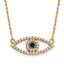 10k Small Necklace Diamond and Sapphire Evil Eye