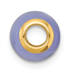 14K Polished Lavender Jade Oval Barrel Bead Chain Slide Pendant