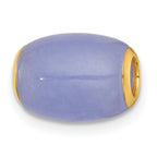 14K Polished Lavender Jade Oval Barrel Bead Chain Slide Pendant