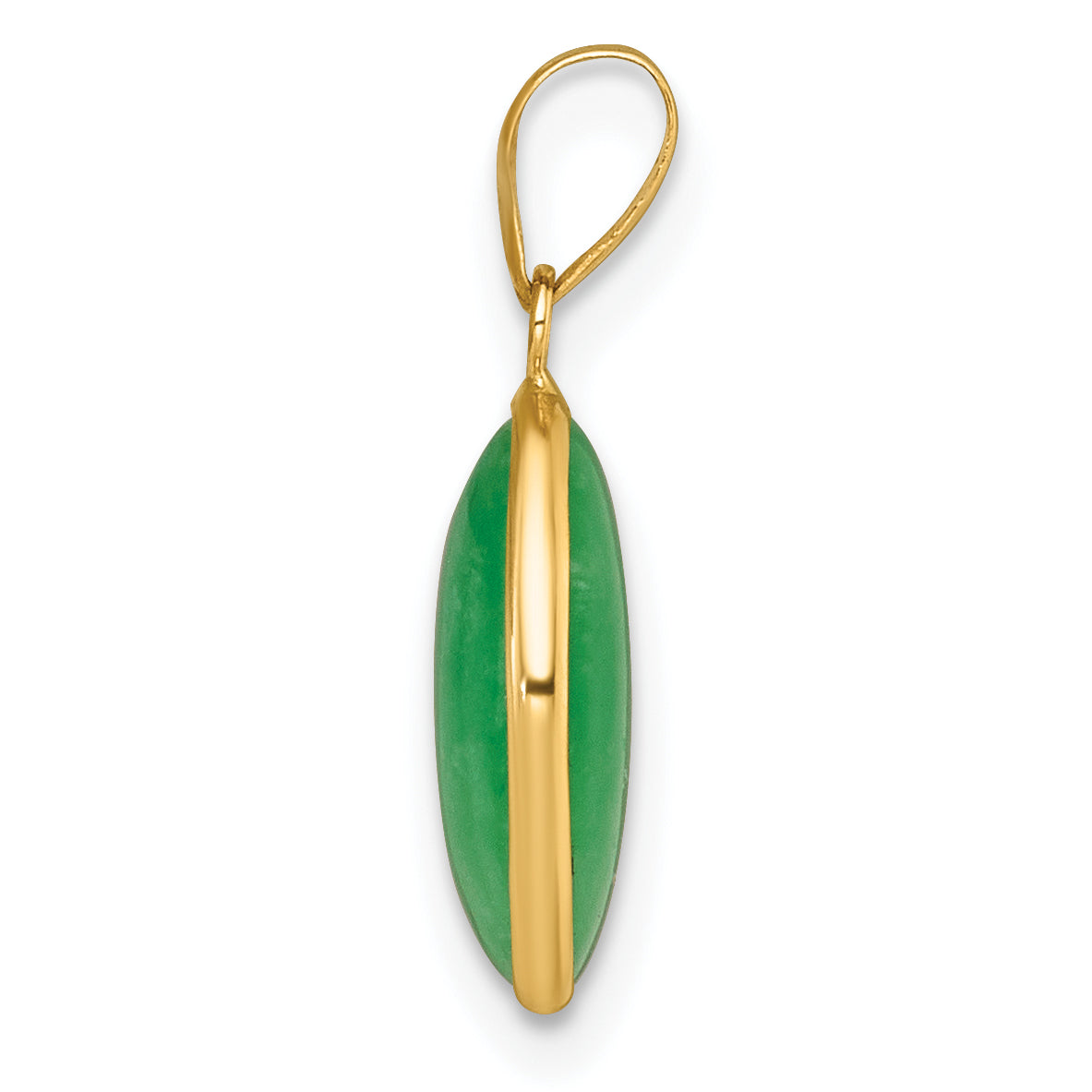 14K Polished Jade Oval Cabochon Pendant Secondary image