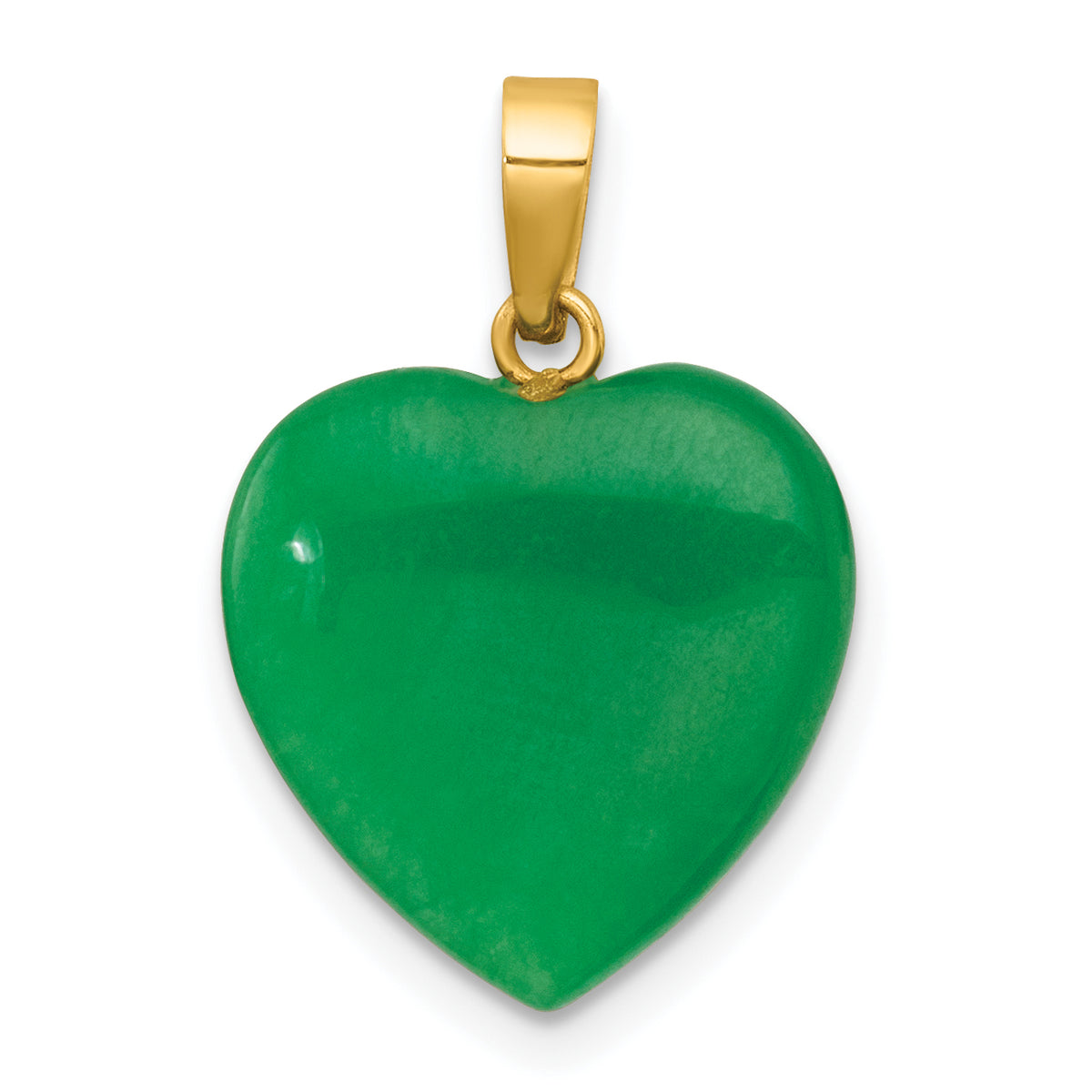 14K Polished Jade Heart Pendant Main image
