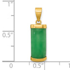 14K Polished Jade Domed Bar Pendant