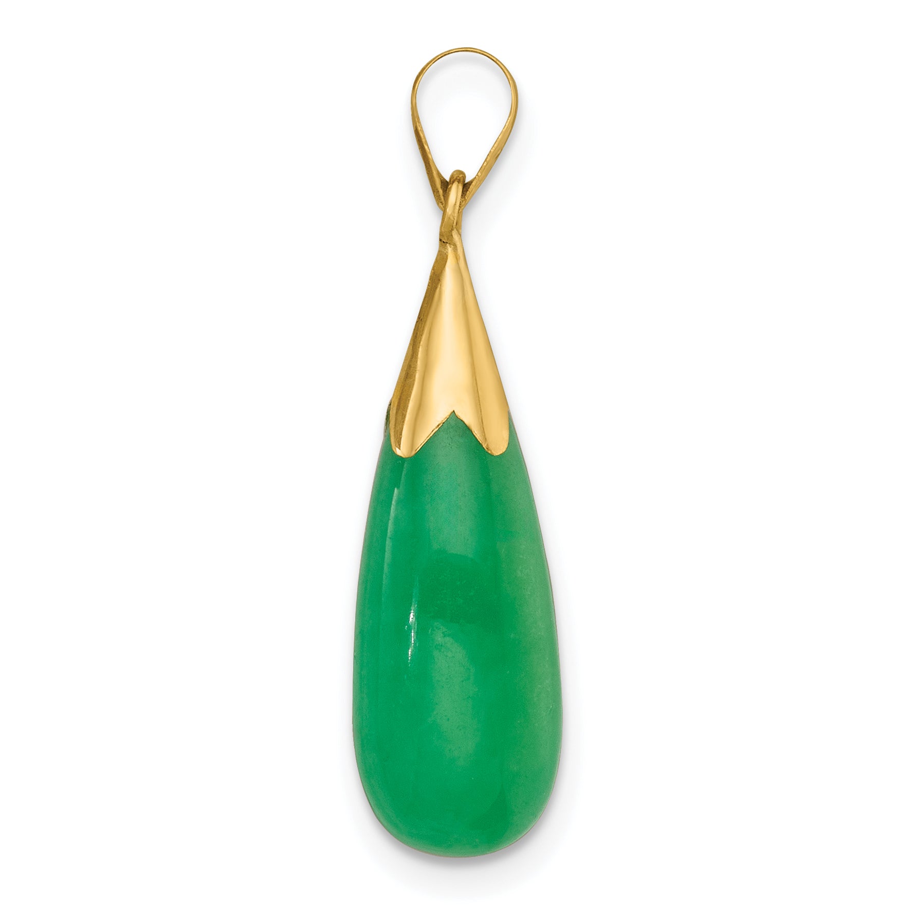 14K Polished Jade Teardrop Pendant Secondary image