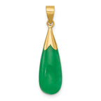 14K Polished Jade Teardrop Pendant