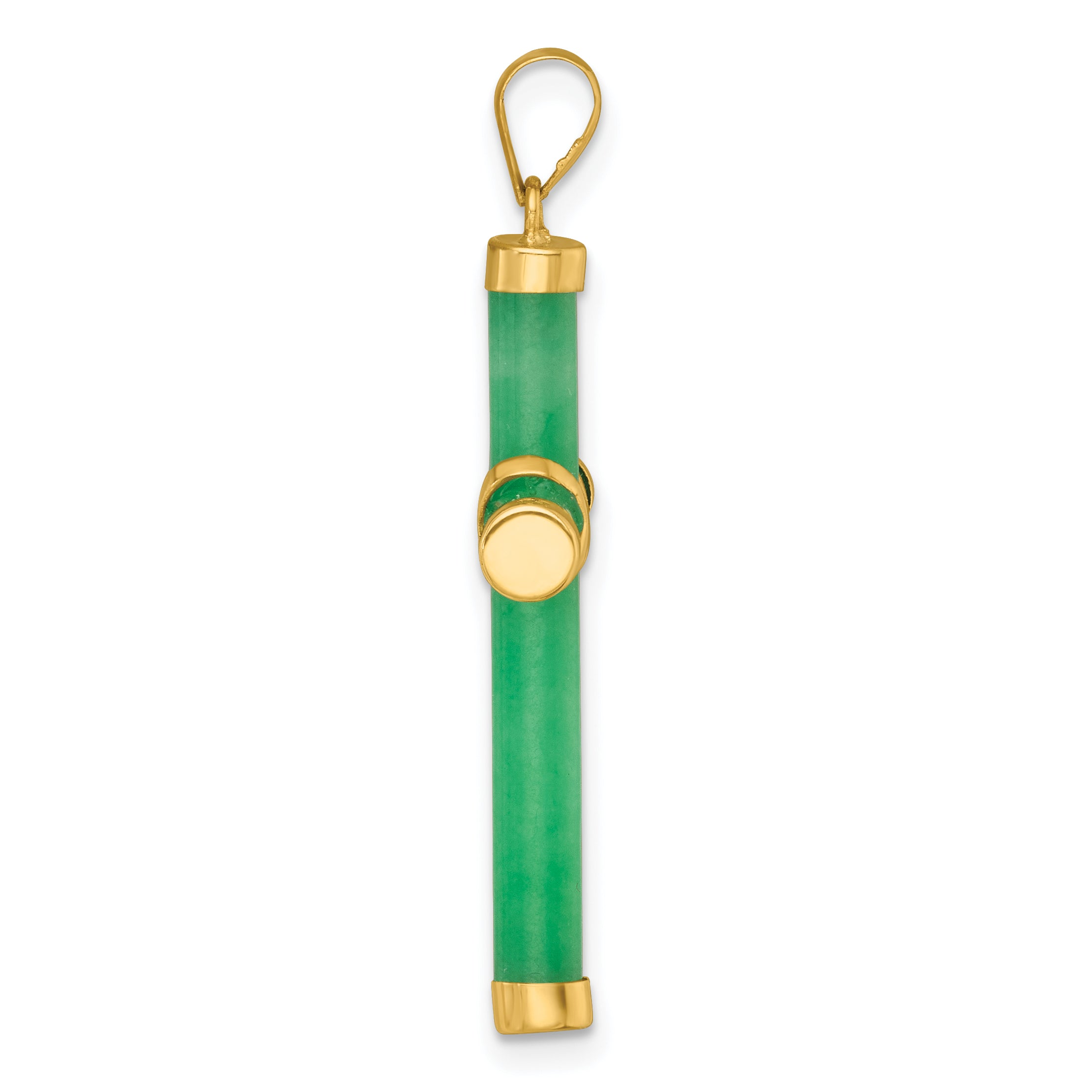 14K Polished Jade -X- Cross Pendant